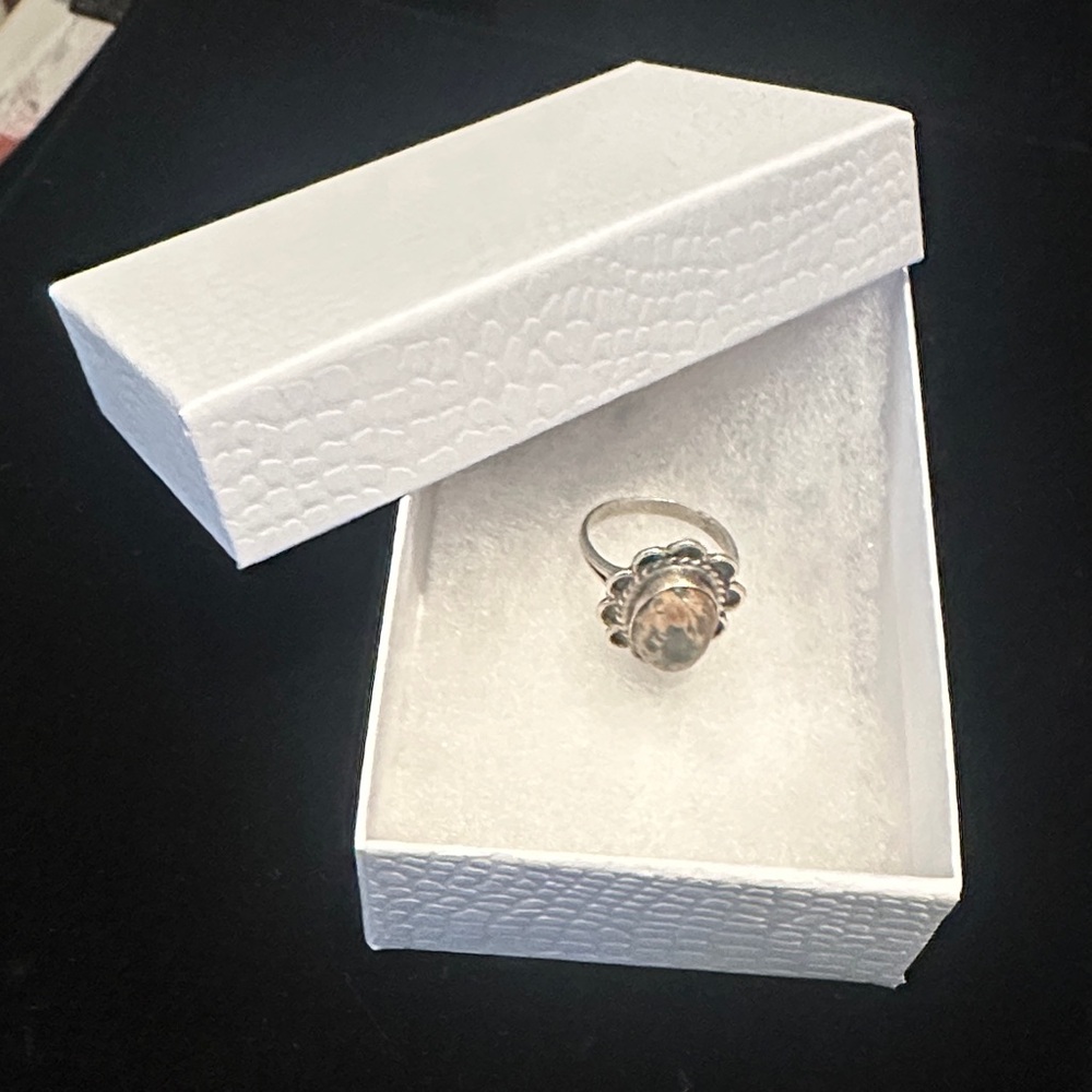 Vintage Mexico Sterling Silver Ring with Cantera/Leopard Opal - Picture 7 of 7